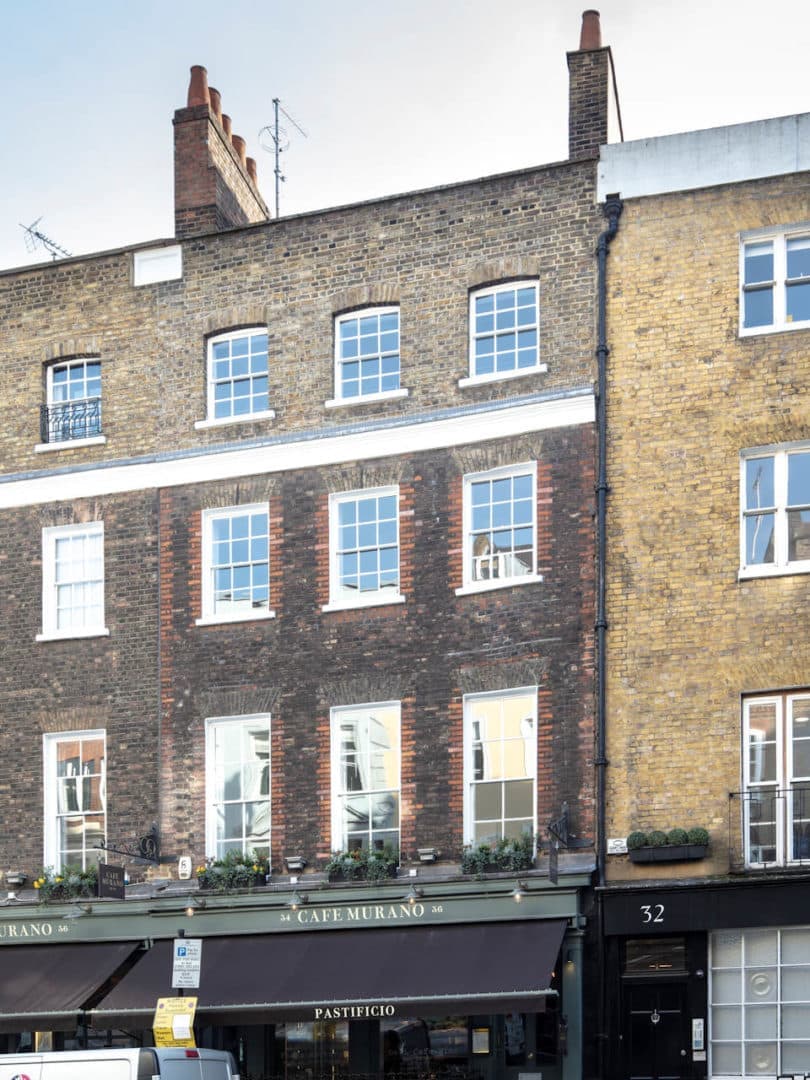 The Tavistock Street townhouse in Covent Garden, with Café Murano on the ground floor